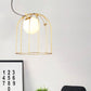 Gold Dome Wire Cage Pendant Lighting Metal Simple Style 1 Light Dining Room Hanging Ceiling Light Clearhalo 'Ceiling Lights' 'Modern Pendants' 'Modern' 'Pendant Lights' 'Pendants' Lighting' 769162