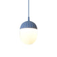 Globe/Ellipse Suspension Light with Opal White Glass Shade Metal Nordic 1 Light Black/White/Pink Hanging Pendant Light for Bedroom Blue B Clearhalo 'Ceiling Lights' 'Modern Pendants' 'Modern' 'Pendant Lights' 'Pendants' Lighting' 769219