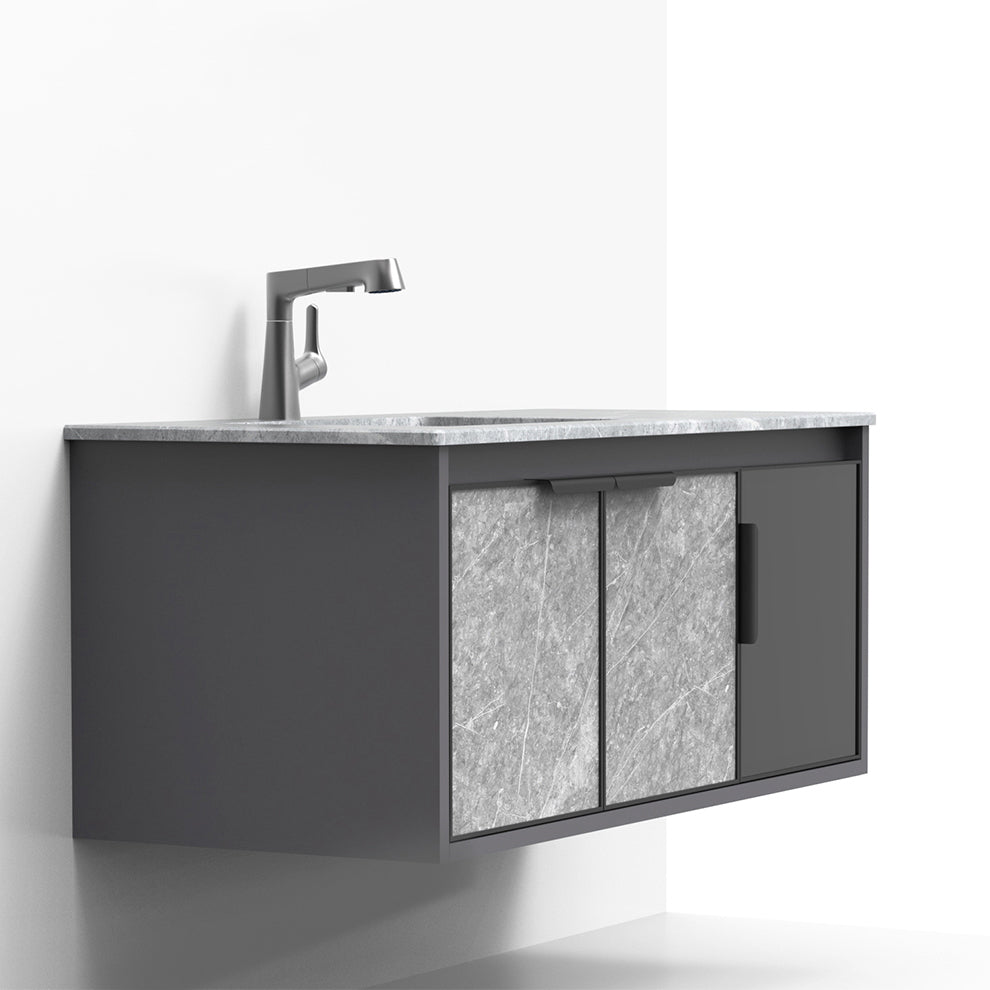 Modern Bathroom Sink Vanity Wall Mounted Bathroom Sink Vanity Faucet Included Clearhalo 'Bathroom Remodel & Bathroom Fixtures' 'Bathroom Vanities' 'bathroom_vanities' 'Home Improvement' 'home_improvement' 'home_improvement_bathroom_vanities' 7692466