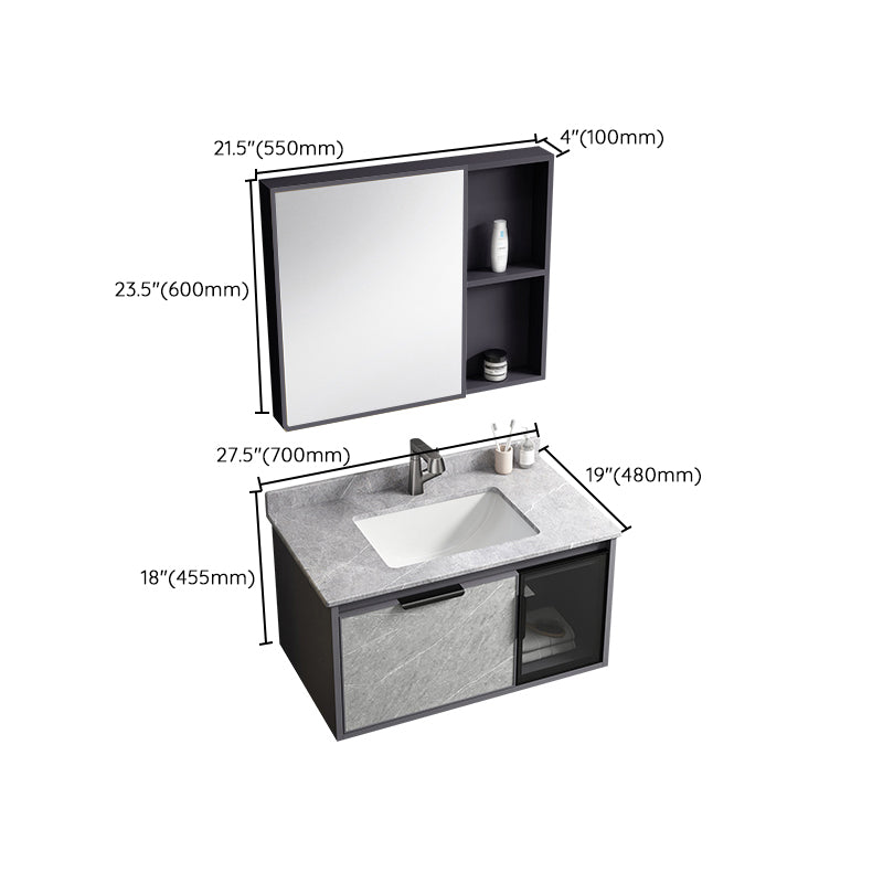 Modern Bathroom Sink Vanity Wall Mounted Bathroom Sink Vanity Faucet Included Clearhalo 'Bathroom Remodel & Bathroom Fixtures' 'Bathroom Vanities' 'bathroom_vanities' 'Home Improvement' 'home_improvement' 'home_improvement_bathroom_vanities' 7692482