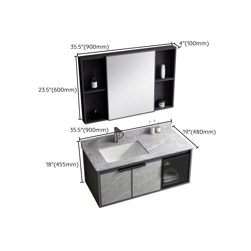 Modern Bathroom Sink Vanity Wall Mounted Bathroom Sink Vanity Faucet Included Clearhalo 'Bathroom Remodel & Bathroom Fixtures' 'Bathroom Vanities' 'bathroom_vanities' 'Home Improvement' 'home_improvement' 'home_improvement_bathroom_vanities' 7692484