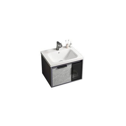 Single Sink Bathroom Sink Vanity Metal Wall Mounted Bathroom Sink Vanity Vanity & Faucet 24"L x 16"W x 17"H Clearhalo 'Bathroom Remodel & Bathroom Fixtures' 'Bathroom Vanities' 'bathroom_vanities' 'Home Improvement' 'home_improvement' 'home_improvement_bathroom_vanities' 7692496