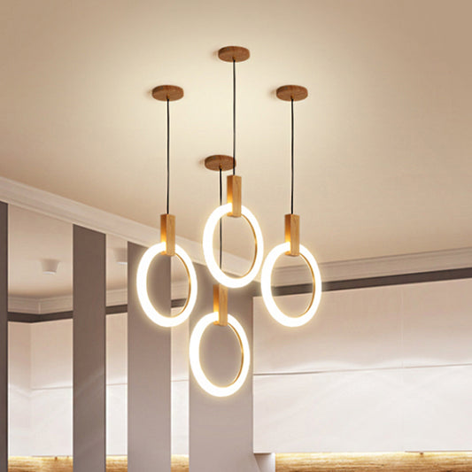 1/3-Light Bedroom Suspension Pendant with Ring Acrylic Shade White Hanging Ceiling Light, 8"/12"/16" Dia Clearhalo 'Ceiling Lights' 'Modern Pendants' 'Modern' 'Pendant Lights' 'Pendants' Lighting' 769294