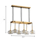 Oval Island Chandelier Lighting Post-Modern Clear Glass 6/8 Lights Gold Led Hanging Lamp with Round/Linear Canopy Clearhalo 'Ceiling Lights' 'Island Lights' Lighting' 769323