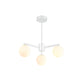 Ball Chandelier Simple Style Opal Glass 3 Lights White/Black Hanging Lamp for Living Room Clearhalo 'Ceiling Lights' 'Chandeliers' 'Modern Chandeliers' 'Modern' Lighting' 769547