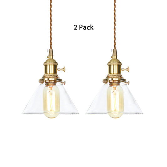 Height Adjustable Cone Pendant Lighting Clear Glass 1 Lights Hanging Light for Kitchen Clear 2 Clearhalo 'Ceiling Lights' 'Glass shade' 'Glass' 'Industrial Pendants' 'Industrial' 'Middle Century Pendants' 'Pendant Lights' 'Pendants' 'Tiffany' Lighting' 769636