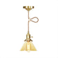 1 Light Cone Hanging Ceiling Light Amber Glass Industrial Pendant Lamp with Adjustable Cord Clearhalo 'Ceiling Lights' 'Glass shade' 'Glass' 'Industrial Pendants' 'Industrial' 'Middle Century Pendants' 'Pendant Lights' 'Pendants' 'Tiffany' Lighting' 769640