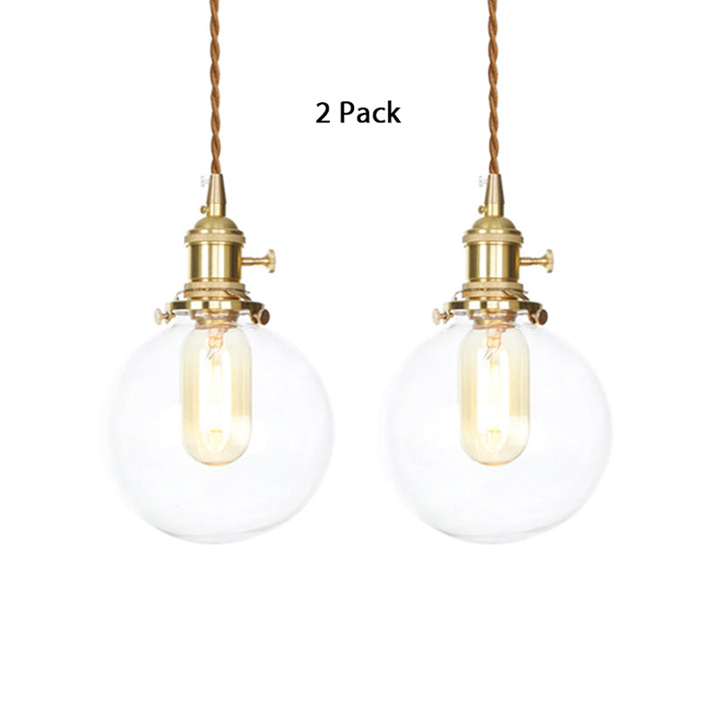 Clear Glass Orb Pendant Lighting with Adjustable Cord Vintage Industrial Single Hanging Light Clear 2 Clearhalo 'Ceiling Lights' 'Glass shade' 'Glass' 'Industrial Pendants' 'Industrial' 'Middle Century Pendants' 'Pendant Lights' 'Pendants' 'Tiffany' Lighting' 769672