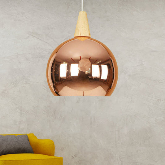 Mirror Ball Pendant Light Single Light Modern Industrial Hanging Lamp for Bedroom Rose Gold Clearhalo 'Art Deco Pendants' 'Cast Iron' 'Ceiling Lights' 'Ceramic' 'Crystal' 'Industrial Pendants' 'Industrial' 'Metal' 'Middle Century Pendants' 'Pendant Lights' 'Pendants' 'Tiffany' Lighting' 769703