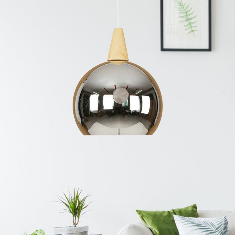 Mirror Ball Pendant Light Single Light Modern Industrial Hanging Lamp for Bedroom Clearhalo 'Art Deco Pendants' 'Cast Iron' 'Ceiling Lights' 'Ceramic' 'Crystal' 'Industrial Pendants' 'Industrial' 'Metal' 'Middle Century Pendants' 'Pendant Lights' 'Pendants' 'Tiffany' Lighting' 769709