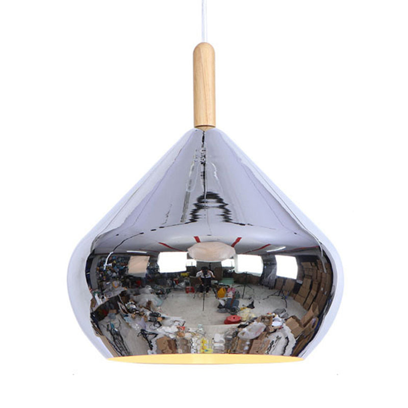 Mirror Ball Ceiling Pendant Light 1 Light Metallic Vintage Hanging Light in Wood Clearhalo 'Art Deco Pendants' 'Cast Iron' 'Ceiling Lights' 'Ceramic' 'Crystal' 'Industrial Pendants' 'Industrial' 'Metal' 'Middle Century Pendants' 'Pendant Lights' 'Pendants' 'Tiffany' Lighting' 769738
