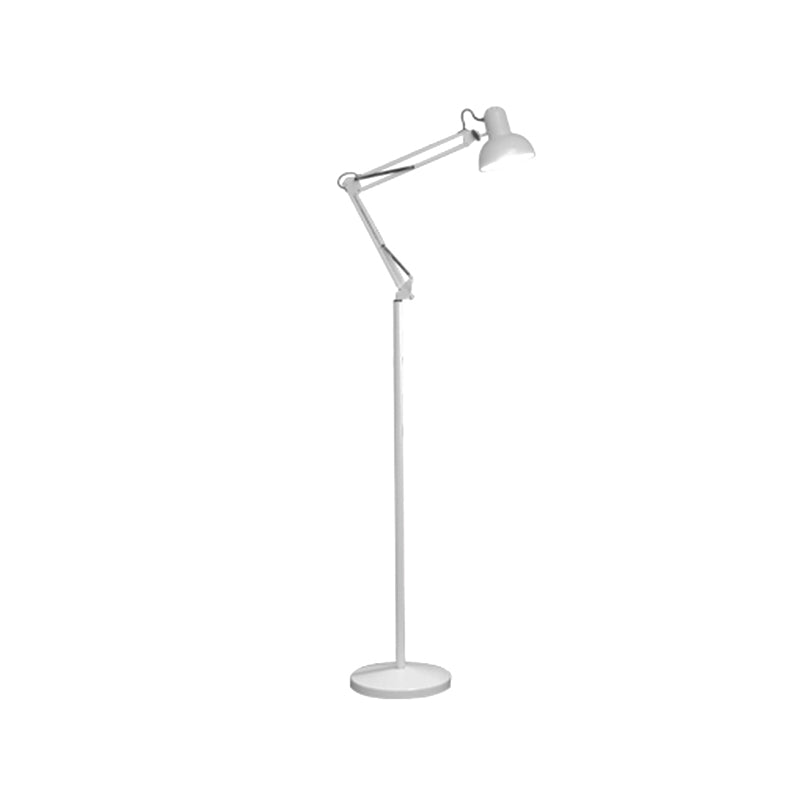 Metallic Dome Shade Task Floor Lamp Modernism Style 1 Head Adjustable Black/White Floor Light for Living Room Clearhalo 'Floor Lamps' 'Lamps' Lighting' 769855