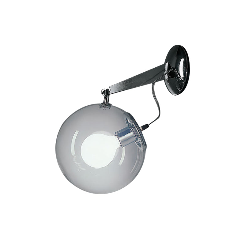 Clear Glass Bubble Wall Sconce Light Post Modern 1 Light Chrome Wall Mount Lighting, 10"/12" Wide Clearhalo 'Cast Iron' 'Glass' 'Industrial' 'Modern wall lights' 'Modern' 'Tiffany' 'Traditional wall lights' 'Wall Lamps & Sconces' 'Wall Lights' Lighting' 769880