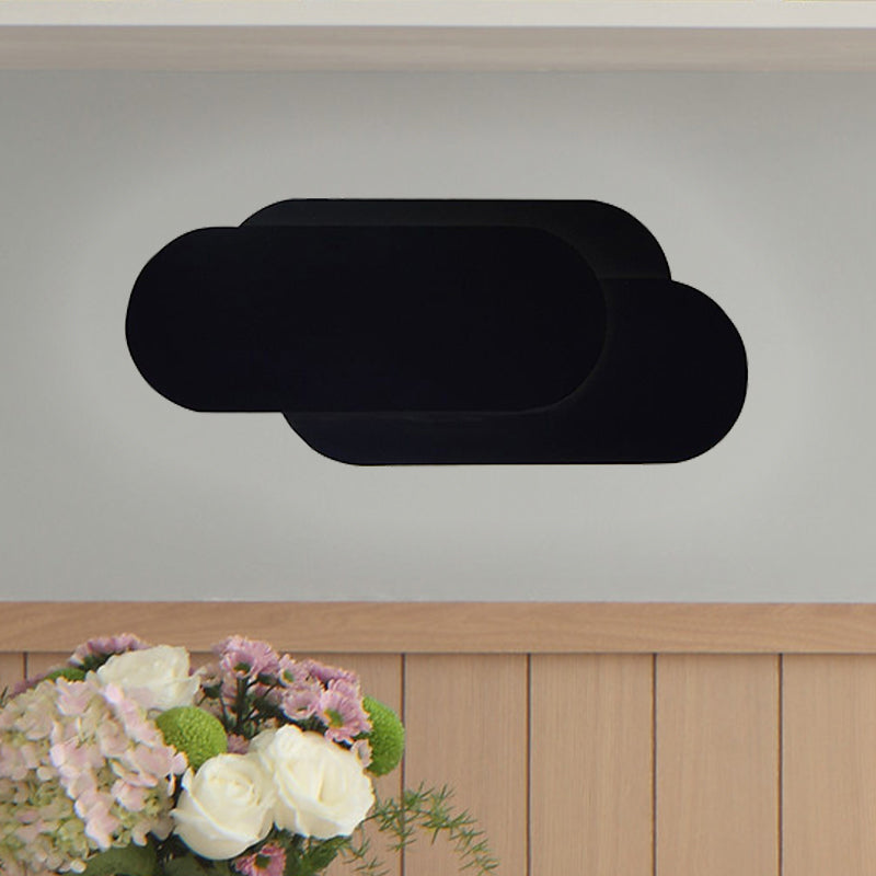 Aluminum Oval Wall Washer Lamp Modern Style LED Black Finish Wall Lighting in Warm/White Light for Bedroom Black Clearhalo 'Cast Iron' 'Glass' 'Industrial' 'Modern wall lights' 'Modern' 'Tiffany' 'Traditional wall lights' 'Wall Lamps & Sconces' 'Wall Lights' Lighting' 770041