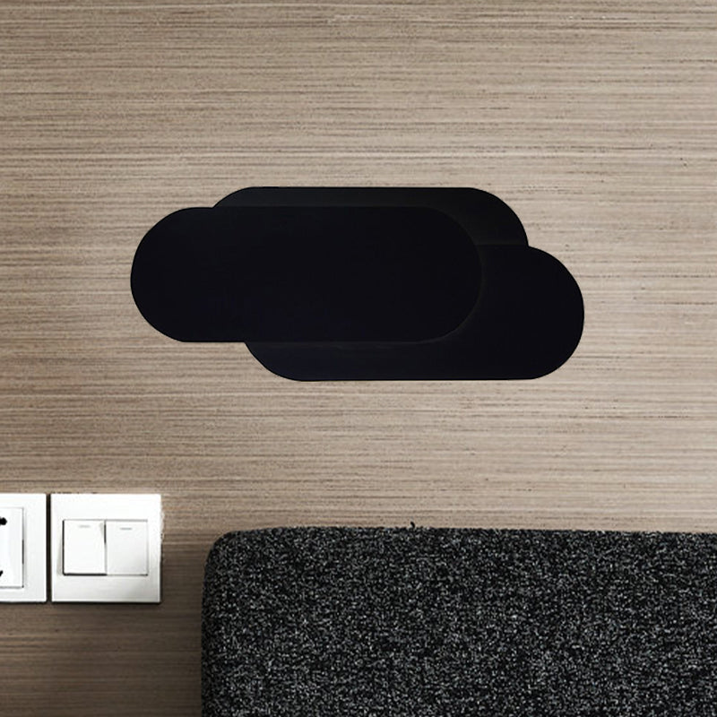 Aluminum Oval Wall Washer Lamp Modern Style LED Black Finish Wall Lighting in Warm/White Light for Bedroom Clearhalo 'Cast Iron' 'Glass' 'Industrial' 'Modern wall lights' 'Modern' 'Tiffany' 'Traditional wall lights' 'Wall Lamps & Sconces' 'Wall Lights' Lighting' 770043