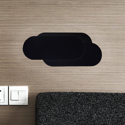 Aluminum Oval Wall Washer Lamp Modern Style LED Black Finish Wall Lighting in Warm/White Light for Bedroom Clearhalo 'Cast Iron' 'Glass' 'Industrial' 'Modern wall lights' 'Modern' 'Tiffany' 'Traditional wall lights' 'Wall Lamps & Sconces' 'Wall Lights' Lighting' 770043