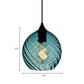 Sphere/Dome/Cylindrical Suspension Pendant Modernist Blue Lattice Glass 1 Light Black Ceiling Hung Light Clearhalo 'Ceiling Lights' 'Glass shade' 'Glass' 'Modern Pendants' 'Modern' 'Pendant Lights' 'Pendants' Lighting' 770154
