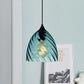 Sphere/Dome/Cylindrical Suspension Pendant Modernist Blue Lattice Glass 1 Light Black Ceiling Hung Light Clearhalo 'Ceiling Lights' 'Glass shade' 'Glass' 'Modern Pendants' 'Modern' 'Pendant Lights' 'Pendants' Lighting' 770157