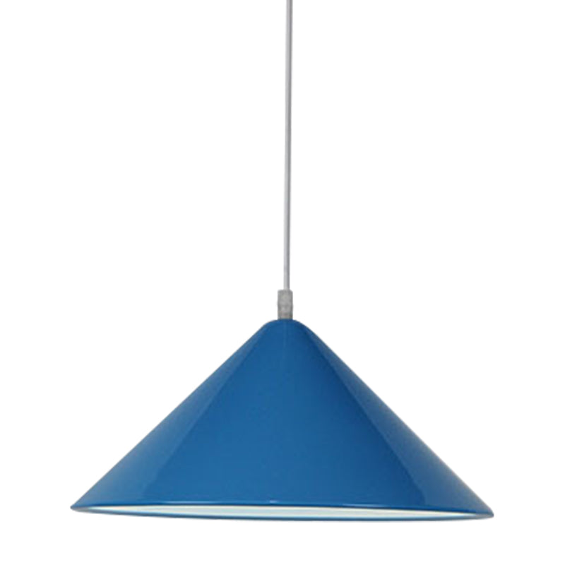 Nordic Cone Hanging Lamp Metal 1 Light Black/White/Red Pendant Light Fixture for Dining Room, 12.5"/16.5" Wide Clearhalo 'Ceiling Lights' 'Modern Pendants' 'Modern' 'Pendant Lights' 'Pendants' Lighting' 770241