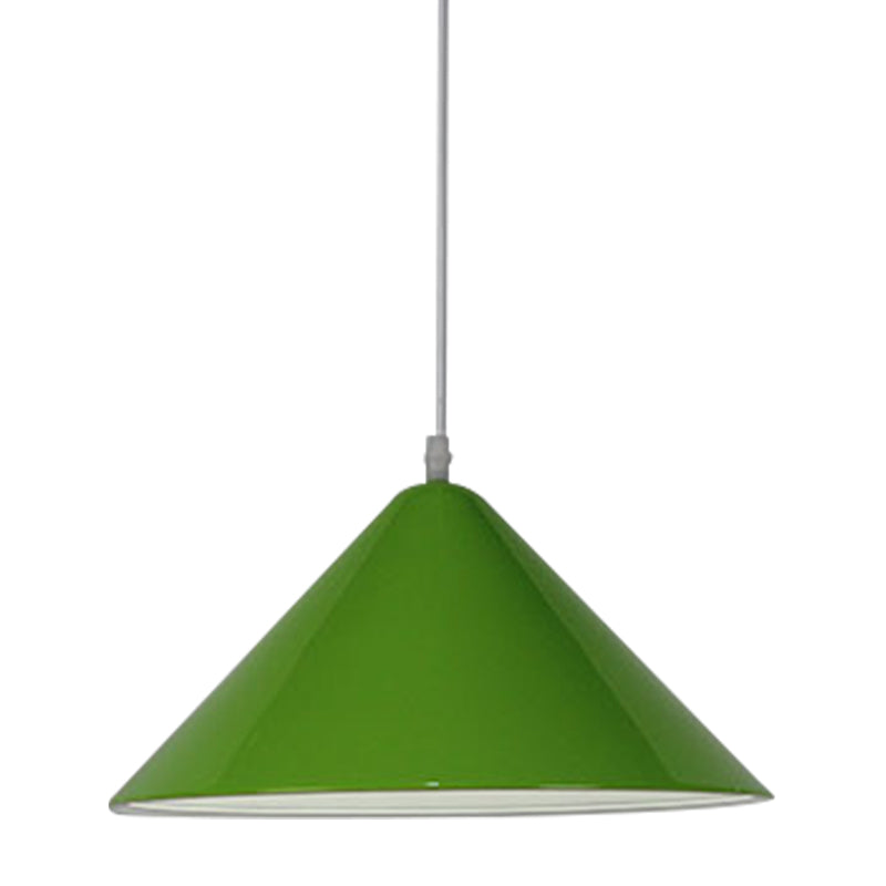 Nordic Cone Hanging Lamp Metal 1 Light Black/White/Red Pendant Light Fixture for Dining Room, 12.5"/16.5" Wide Clearhalo 'Ceiling Lights' 'Modern Pendants' 'Modern' 'Pendant Lights' 'Pendants' Lighting' 770245