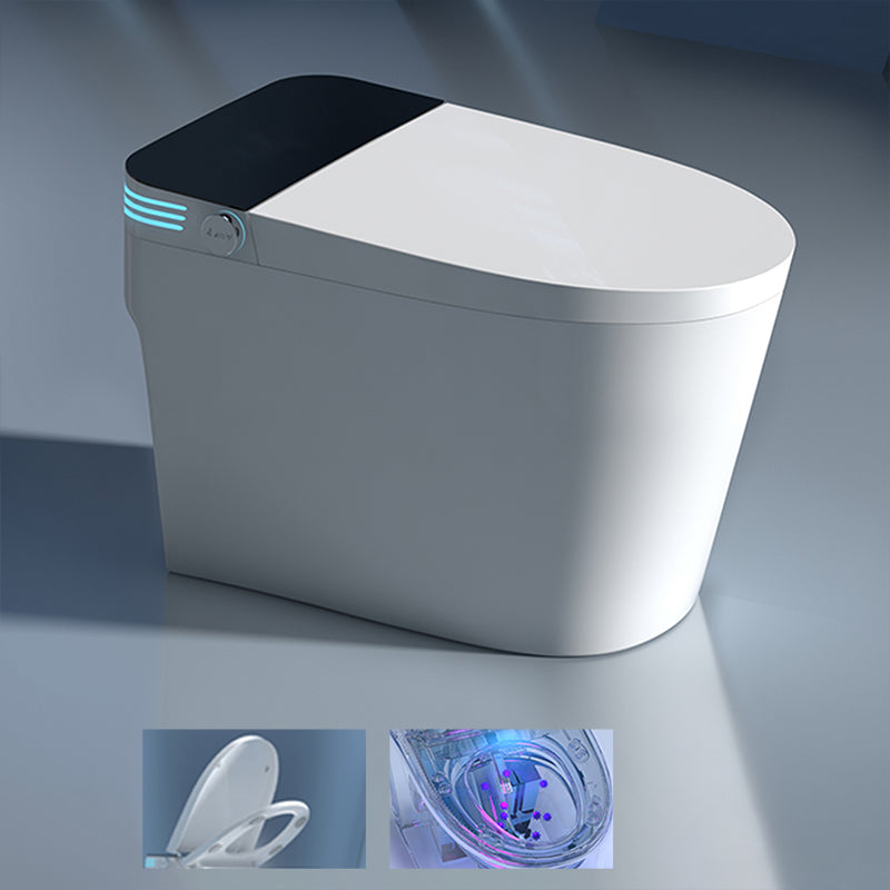 Foot Sensor Contemporary 18.5" Tall Ceramic Elongated Floor Standing Bidet Automatic Lid( Top Configuration) Toilet Seat Clearhalo 'Bathroom Remodel & Bathroom Fixtures' 'Bidets' 'Home Improvement' 'home_improvement' 'home_improvement_bidets' 'Toilets & Bidets' 7703490