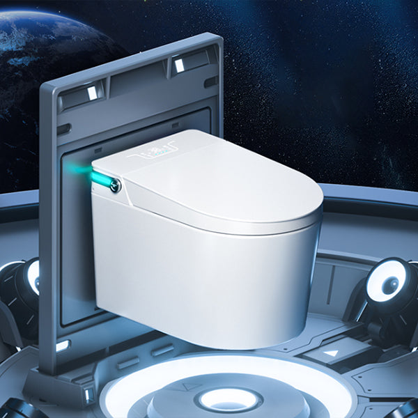 Remote Control Included Ceramic Contemporary Elongated Wall Hung Toilet Set Clearhalo 'Bathroom Remodel & Bathroom Fixtures' 'Bidets' 'Home Improvement' 'home_improvement' 'home_improvement_bidets' 'Toilets & Bidets' 7703533