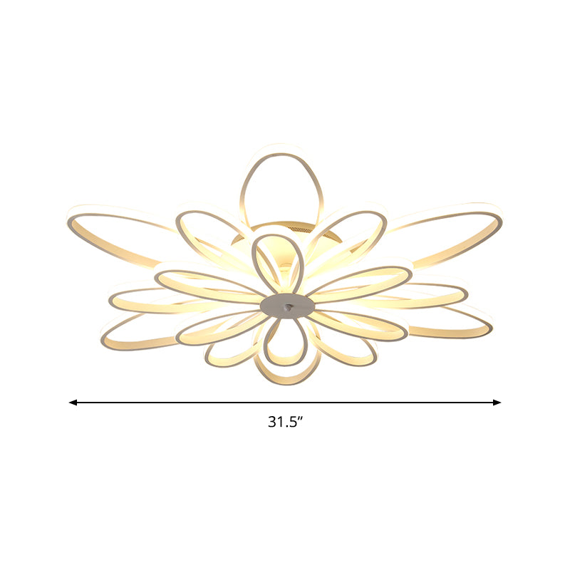 Chrysanths Ceiling Light Fixture Modern Acrylic LED Living Room Flush Mount Light in Warm/White Light, 23.5"/31.5"/41" Wide Clearhalo 'Ceiling Lights' 'Close To Ceiling Lights' 'Close to ceiling' 'Semi-flushmount' Lighting' 770359