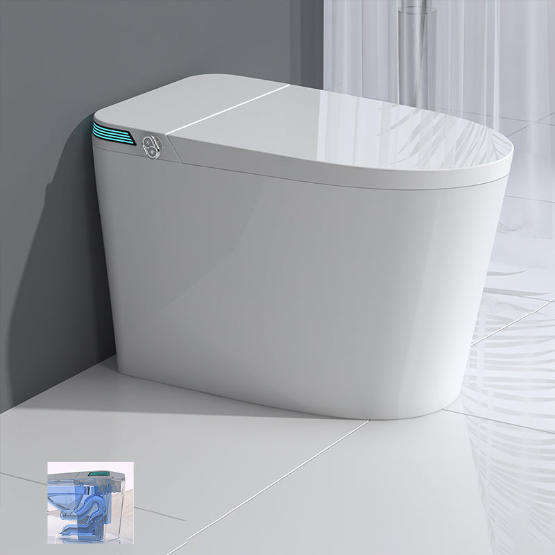 Elongated Floor Standing Bidet with Warm Air Dryer and Bidet Sprayer White Manual Lid (Standard) Clearhalo 'Bathroom Remodel & Bathroom Fixtures' 'Bidets' 'Home Improvement' 'home_improvement' 'home_improvement_bidets' 'Toilets & Bidets' 7703900