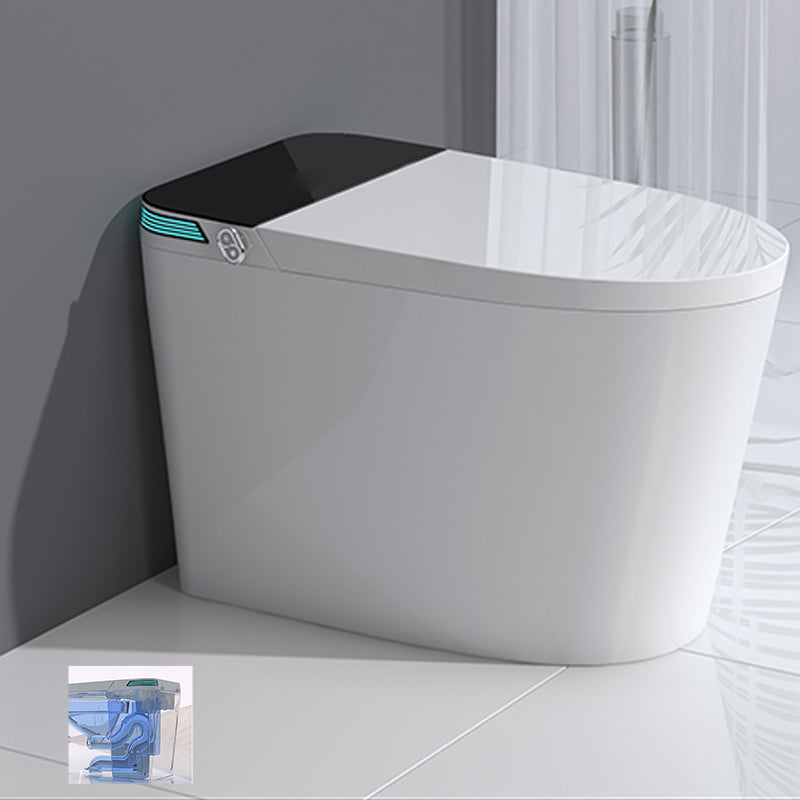 Elongated Floor Standing Bidet with Warm Air Dryer and Bidet Sprayer Black White Manual Lid (Standard) Clearhalo 'Bathroom Remodel & Bathroom Fixtures' 'Bidets' 'Home Improvement' 'home_improvement' 'home_improvement_bidets' 'Toilets & Bidets' 7703903