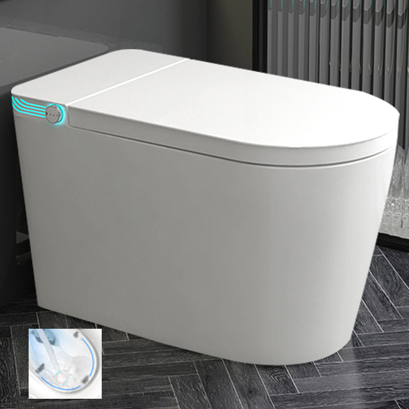 White Elongated Floor Standing Bidet with Warm Air Dryer and Bidet Sprayer White Manual Flip (Medium Configuration Version) Clearhalo 'Bathroom Remodel & Bathroom Fixtures' 'Bidets' 'Home Improvement' 'home_improvement' 'home_improvement_bidets' 'Toilets & Bidets' 7703922