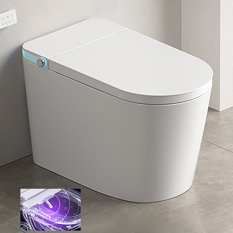 White Elongated Floor Mount Bidet with Warm Air Dryer and Bidet Sprayer Automatic Lid( Top Configuration) No Clearhalo 'Bathroom Remodel & Bathroom Fixtures' 'Bidets' 'Home Improvement' 'home_improvement' 'home_improvement_bidets' 'Toilets & Bidets' 7703938