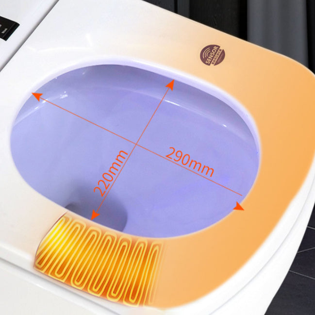 16.9" Tall Contemporary White Ceramic Elongated Floor Standing Bidet Clearhalo 'Bathroom Remodel & Bathroom Fixtures' 'Bidets' 'Home Improvement' 'home_improvement' 'home_improvement_bidets' 'Toilets & Bidets' 7703955