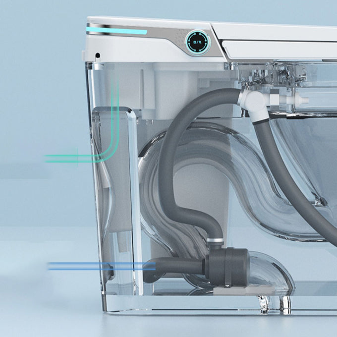 White Elongated Floor Mount Bidet with Warm Air Dryer Antimicrobial Clearhalo 'Bathroom Remodel & Bathroom Fixtures' 'Bidets' 'Home Improvement' 'home_improvement' 'home_improvement_bidets' 'Toilets & Bidets' 7703968