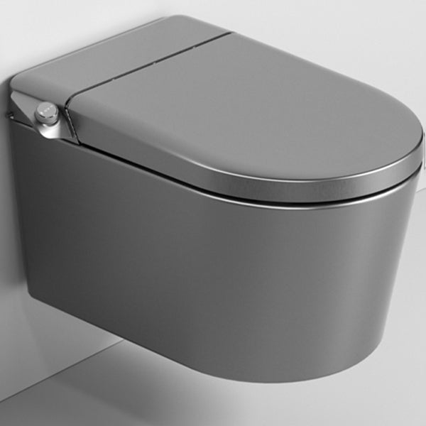 Horizontal Elongated Contemporary Wall Hung Toilet Set with Remote Grey Clearhalo 'Bathroom Remodel & Bathroom Fixtures' 'Bidets' 'Home Improvement' 'home_improvement' 'home_improvement_bidets' 'Toilets & Bidets' 7703999