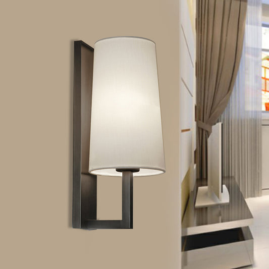Contemporary Cone Wall Mount Light Fabric 1 Light Wall Sconce Lighting in Chrome for Bedside Chrome Clearhalo 'Modern wall lights' 'Modern' 'Wall Lamps & Sconces' 'Wall Lights' Lighting' 770538