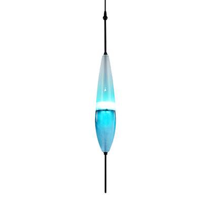 Blue Teardrop/Drum/Cylinder Pendant Lighting Modern 1 Light Glass Hanging Ceiling Lamp in White/Warm Light Blue C Clearhalo 'Ceiling Lights' 'Glass shade' 'Glass' 'Modern Pendants' 'Modern' 'Pendant Lights' 'Pendants' Lighting' 770572
