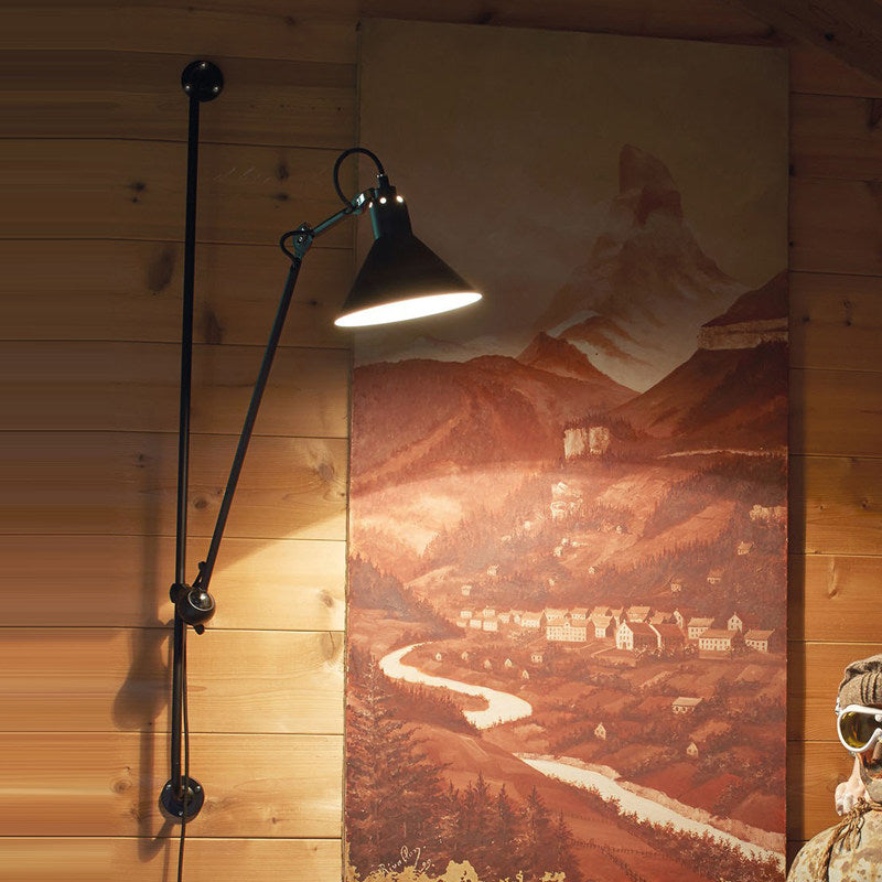 Contemporary 1 Head Sconce Lighting with Metallic Shade Red/Yellow Conical Wall Mount Lamp for Bedside Clearhalo 'Cast Iron' 'Glass' 'Industrial' 'Modern wall lights' 'Modern' 'Tiffany' 'Traditional wall lights' 'Wall Lamps & Sconces' 'Wall Lights' Lighting' 770678