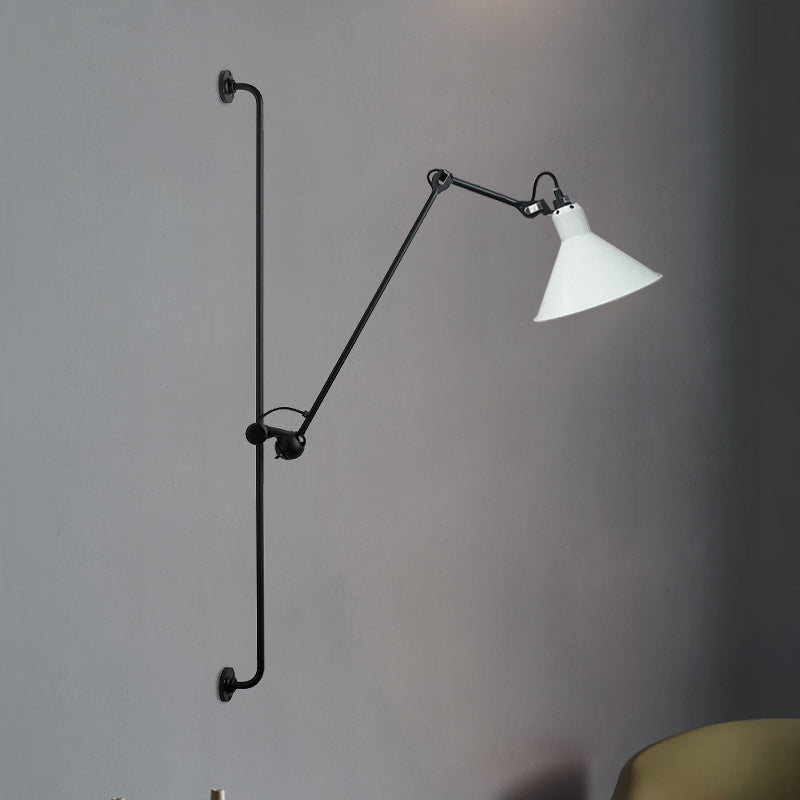 Contemporary 1 Head Sconce Lighting with Metallic Shade Red/Yellow Conical Wall Mount Lamp for Bedside Clearhalo 'Cast Iron' 'Glass' 'Industrial' 'Modern wall lights' 'Modern' 'Tiffany' 'Traditional wall lights' 'Wall Lamps & Sconces' 'Wall Lights' Lighting' 770691
