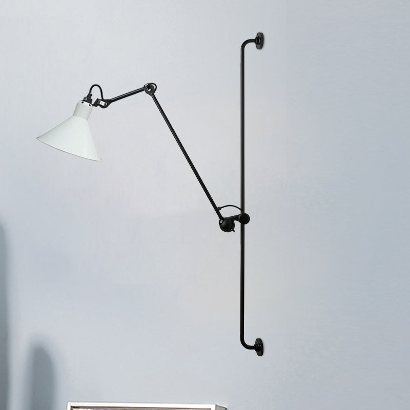 Contemporary 1 Head Sconce Lighting with Metallic Shade Red/Yellow Conical Wall Mount Lamp for Bedside Clearhalo 'Cast Iron' 'Glass' 'Industrial' 'Modern wall lights' 'Modern' 'Tiffany' 'Traditional wall lights' 'Wall Lamps & Sconces' 'Wall Lights' Lighting' 770692