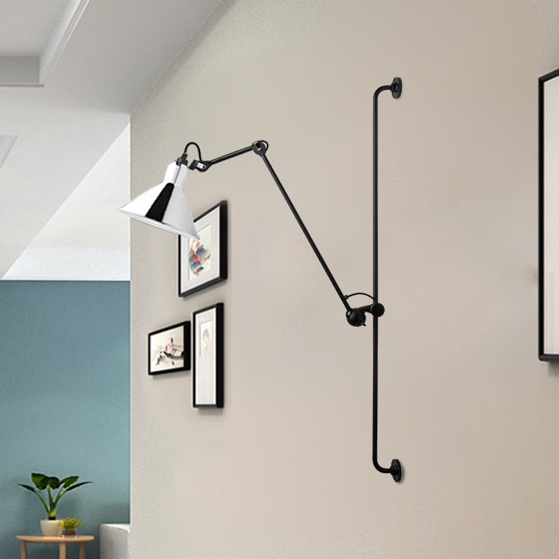 Contemporary 1 Head Sconce Lighting with Metallic Shade Red/Yellow Conical Wall Mount Lamp for Bedside Clearhalo 'Cast Iron' 'Glass' 'Industrial' 'Modern wall lights' 'Modern' 'Tiffany' 'Traditional wall lights' 'Wall Lamps & Sconces' 'Wall Lights' Lighting' 770695