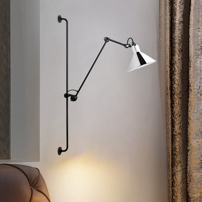 Contemporary 1 Head Sconce Lighting with Metallic Shade Red/Yellow Conical Wall Mount Lamp for Bedside Clearhalo 'Cast Iron' 'Glass' 'Industrial' 'Modern wall lights' 'Modern' 'Tiffany' 'Traditional wall lights' 'Wall Lamps & Sconces' 'Wall Lights' Lighting' 770696