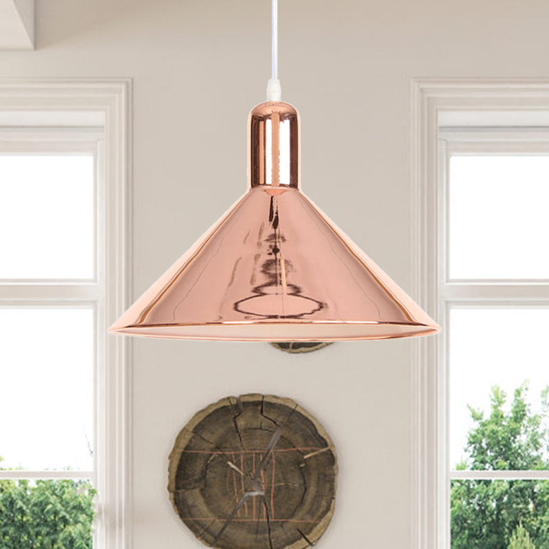 Conical Pendant Lighting with Electroplate Metal Shade Single Light Modern Hanging Light Clearhalo 'Art Deco Pendants' 'Cast Iron' 'Ceiling Lights' 'Ceramic' 'Crystal' 'Industrial Pendants' 'Industrial' 'Metal' 'Middle Century Pendants' 'Pendant Lights' 'Pendants' 'Tiffany' Lighting' 770719
