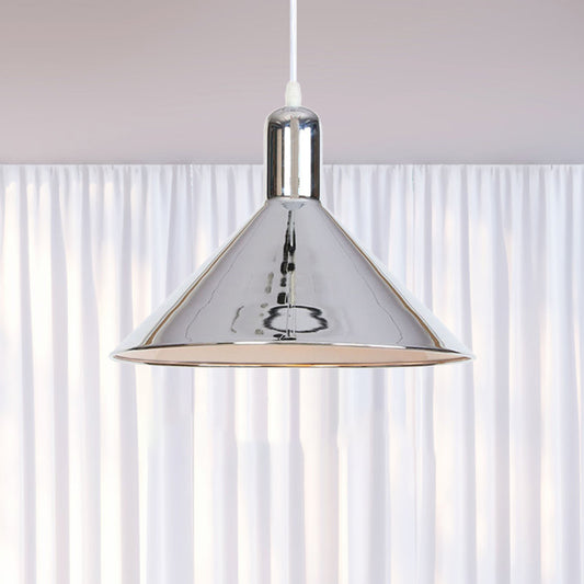 Conical Pendant Lighting with Electroplate Metal Shade Single Light Modern Hanging Light Clearhalo 'Art Deco Pendants' 'Cast Iron' 'Ceiling Lights' 'Ceramic' 'Crystal' 'Industrial Pendants' 'Industrial' 'Metal' 'Middle Century Pendants' 'Pendant Lights' 'Pendants' 'Tiffany' Lighting' 770724