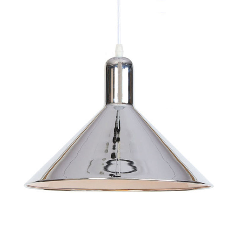 Conical Pendant Lighting with Electroplate Metal Shade Single Light Modern Hanging Light Clearhalo 'Art Deco Pendants' 'Cast Iron' 'Ceiling Lights' 'Ceramic' 'Crystal' 'Industrial Pendants' 'Industrial' 'Metal' 'Middle Century Pendants' 'Pendant Lights' 'Pendants' 'Tiffany' Lighting' 770725