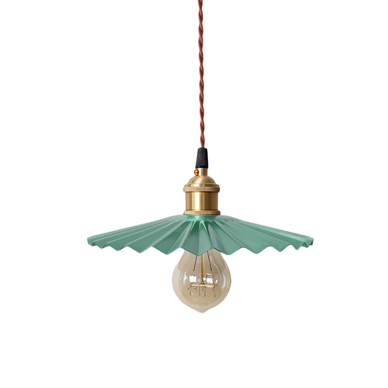 1 Head Scalloped Hanging Ceiling Light Modern Stylish Black/Red Metallic Pendant Light for Bedside Clearhalo 'Ceiling Lights' 'Modern Pendants' 'Modern' 'Pendant Lights' 'Pendants' Lighting' 770834