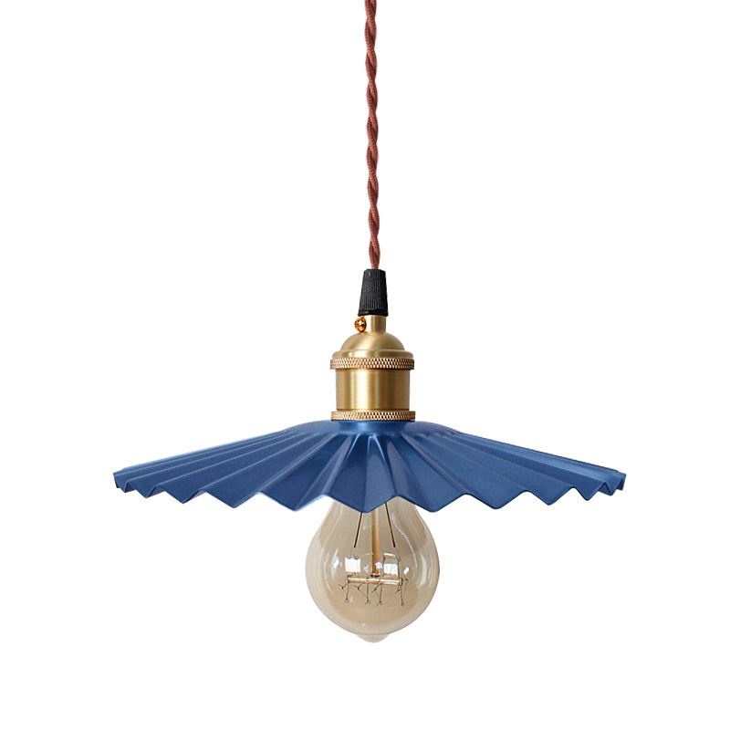 1 Head Scalloped Hanging Ceiling Light Modern Stylish Black/Red Metallic Pendant Light for Bedside Clearhalo 'Ceiling Lights' 'Modern Pendants' 'Modern' 'Pendant Lights' 'Pendants' Lighting' 770839