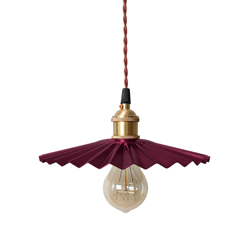 1 Head Scalloped Hanging Ceiling Light Modern Stylish Black/Red Metallic Pendant Light for Bedside Clearhalo 'Ceiling Lights' 'Modern Pendants' 'Modern' 'Pendant Lights' 'Pendants' Lighting' 770843