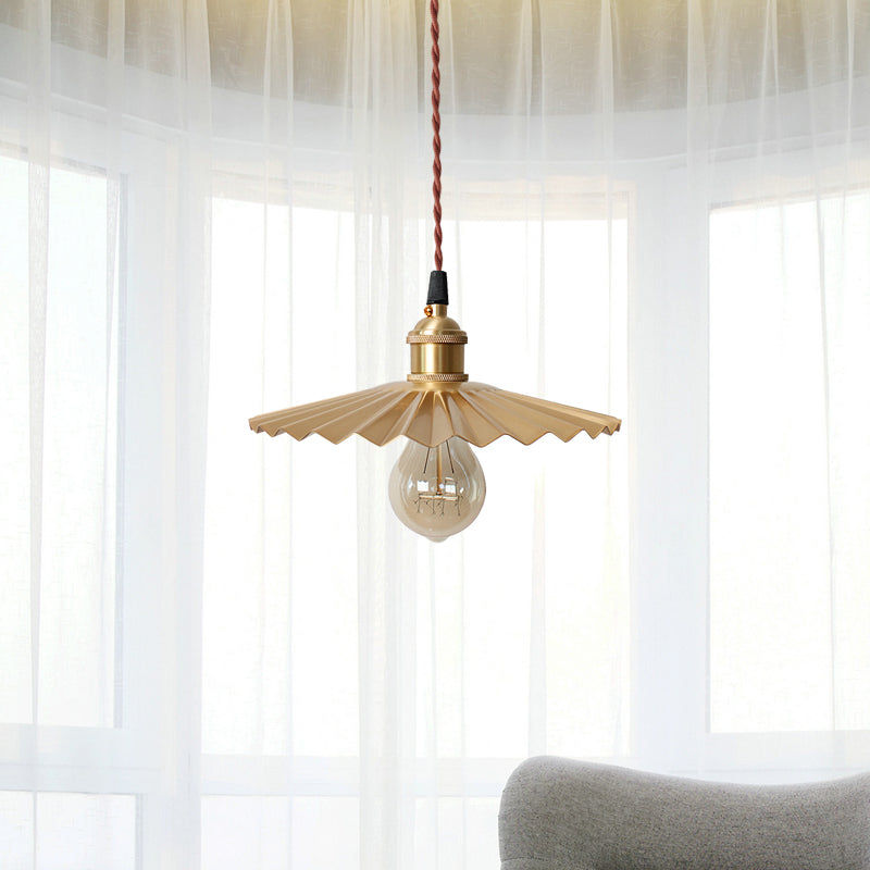 1 Head Scalloped Hanging Ceiling Light Modern Stylish Black/Red Metallic Pendant Light for Bedside Clearhalo 'Ceiling Lights' 'Modern Pendants' 'Modern' 'Pendant Lights' 'Pendants' Lighting' 770850