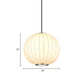 Simplicity 1 Light Hanging Light with Fabric Shade White Globe Suspension Pendant, 10"/12"/16"W Clearhalo 'Ceiling Lights' 'Modern Pendants' 'Modern' 'Pendant Lights' 'Pendants' Lighting' 771056