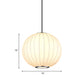 Simplicity 1 Light Hanging Light with Fabric Shade White Globe Suspension Pendant, 10"/12"/16"W Clearhalo 'Ceiling Lights' 'Modern Pendants' 'Modern' 'Pendant Lights' 'Pendants' Lighting' 771058